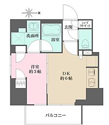 プライムアーバン西日暮里フロント 6階1DKの間取り