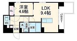 パールコートII 10階1LDKの間取り