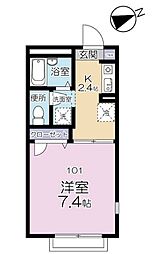 ラベンダーハイツ府中Ｂ 1階1Kの間取り