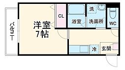 カレント大和田 101 1階1Kの間取り