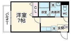 カレント大和田 301 3階1Kの間取り