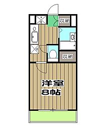 エスパシオ澤田 2階1Kの間取り