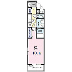 JR横浜線 矢部駅 徒歩10分の賃貸アパート 1階1Kの間取り