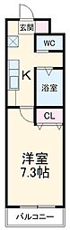 Ａ・Ｃｉｔｙ七条 4階1Kの間取り