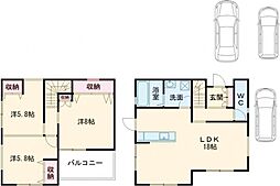 亀岡市柳町戸建て 1階3LDKの間取り