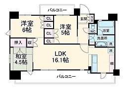 ル・パルトネール京都丹波口 7階3LDKの間取り