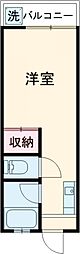 帝京マンション 3階ワンルームの間取り