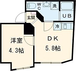 シャッツクヴェレ高円寺北 1階1DKの間取り