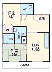 フレーズ向山 4階2LDKの間取り
