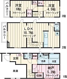 Kolet狛江中和泉#02 1階2SLDKの間取り
