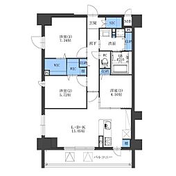 カルム小西V 6階3LDKの間取り