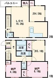 Kolet片倉08 1階2SLDKの間取り