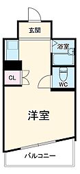 グレース六番 2階ワンルームの間取り
