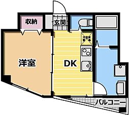 Housekul千駄木ビル 4階1DKの間取り