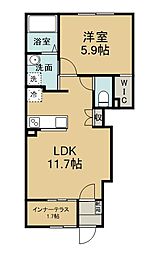 ＨＩＬＬＳ　2210 1階1LDKの間取り