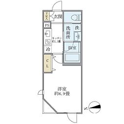 ミューズ新小岩 4階1Kの間取り
