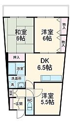 フェアネスハイム 3階3DKの間取り