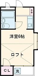 セイワハイツ 2階ワンルームの間取り