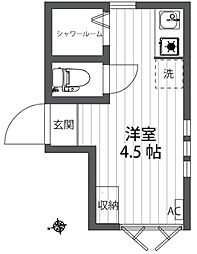 アーバンプレイス方南町駅前 1階ワンルームの間取り