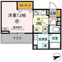 （仮称）Ｄ−ＲＯＯＭ文京2丁目 103 1階1Kの間取り