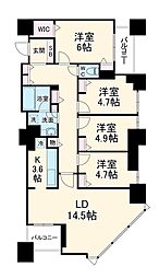 ザ・ハシモトタワー 17階4LDKの間取り