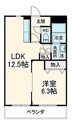 Tea Pot 1階1LDKの間取り