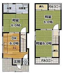 森本町下森本貸家 1階3DKの間取り