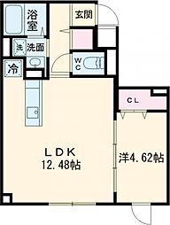 SOLASIA residence南大塚 1階1LDKの間取り
