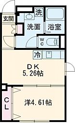 SOLASIA residence南大塚 5階1DKの間取り