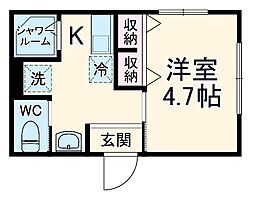 サークル　ヴィラ日進 2階1Kの間取り