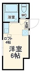 ユナイト反町スタインベック 1階ワンルームの間取り