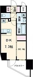 アジールコート町屋 7階1DKの間取り