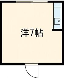 ステューディオ桜台 1階ワンルームの間取り