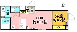 小田急小田原線 参宮橋駅 徒歩7分の賃貸マンション 3階1LDKの間取り