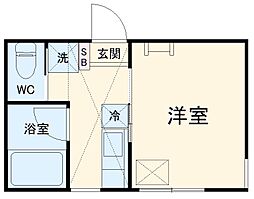 Ｍ’ｓプレイス 201 2階1Kの間取り