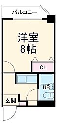 アーバンツリーラ・ムウト36 3階1Kの間取り