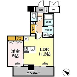 ciliegio桜坂 8階1LDKの間取り