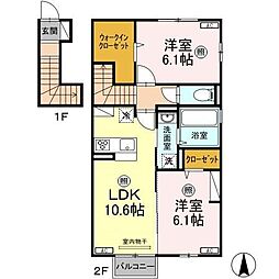 グラン・ウィン/グラン・マム　グラン・ウィン 2階2LDKの間取り