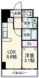 La Douceur今池 3階1LDKの間取り