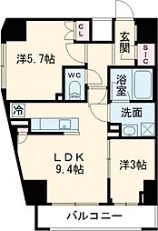 ラグゼナ北千住II 12階2SLDKの間取り