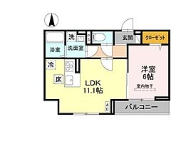 東武伊勢崎線 春日部駅 徒歩10分の賃貸アパート 2階1LDKの間取り