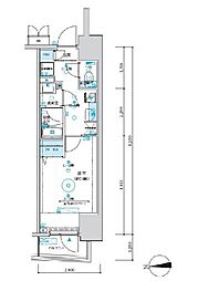 MAXIV八王子TRE 7階1Kの間取り