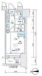 MAXIV八王子TRE 11階1Kの間取り