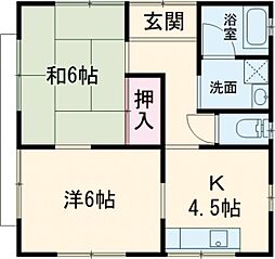 加藤住宅B 1階2Kの間取り