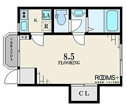 プチフランス 1階1Kの間取り