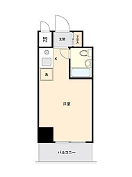 ＯＮＥ　ＲＯＯＦ　ＦＬＡＴ　ＮＩＳＨＩＷＡＳＥＤＡ 8階ワンルームの間取り
