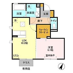 ＴＩＡＲＡ　I 1階1LDKの間取り