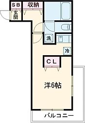 メゾン千寿 3階1Kの間取り