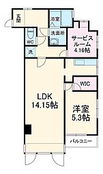サンコーポ第3多摩川 1階1SLDKの間取り