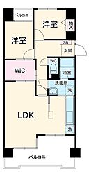ライオンズマンション名城公園 1階2LDKの間取り